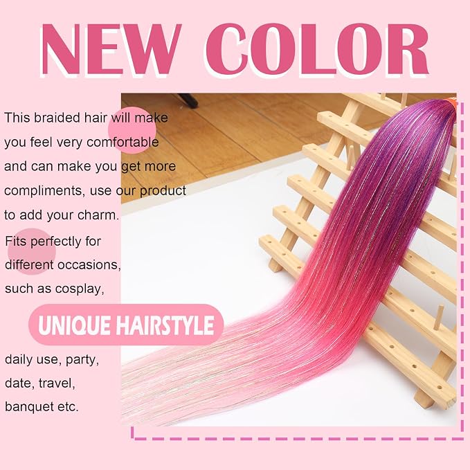 purple-hotpink-pink with tinsel