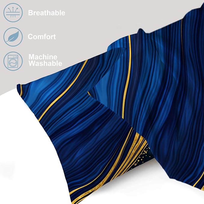 Abstract Blue Gold Marble