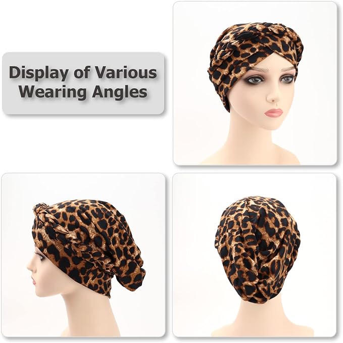 5 Pack Twisted Braid: Pink, Flower Black, Leopard, Gray, Black