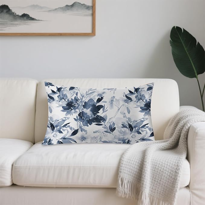 Watercolor Flowers Blue Floral