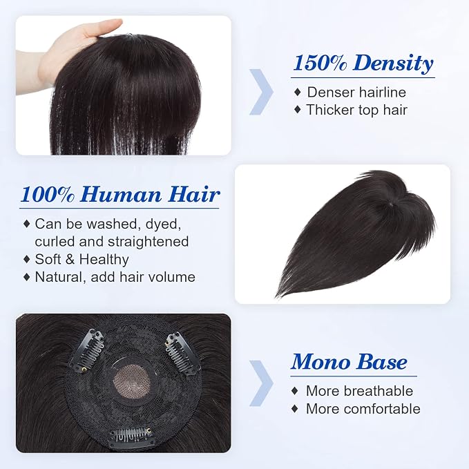 With bangs-Natural Black #1B