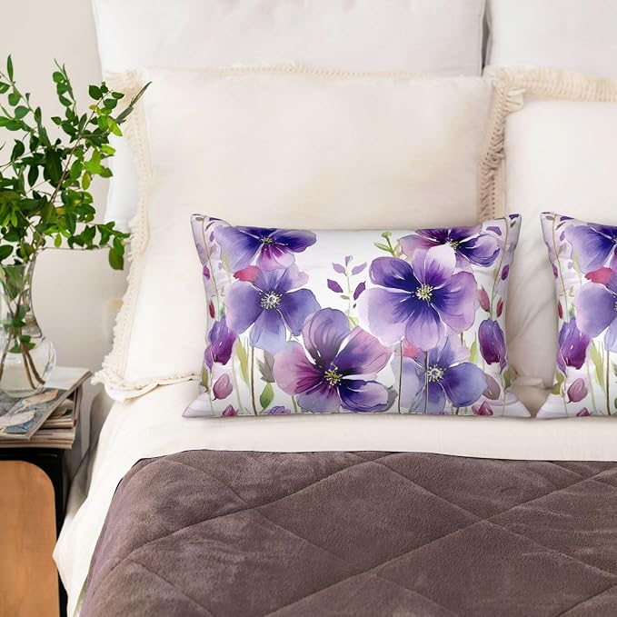 Watercolor Purple Flowers