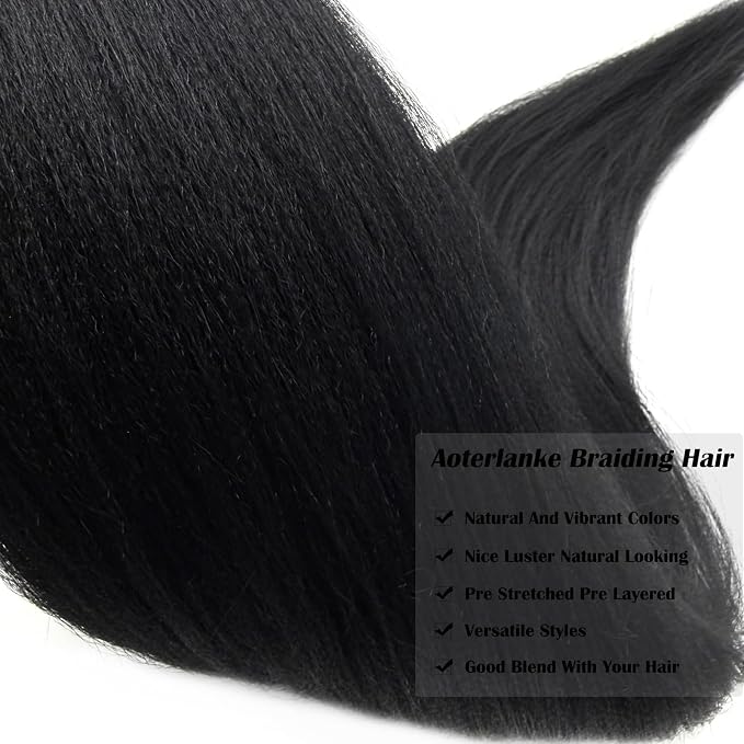 Black Braiding Hair Pre Stretched