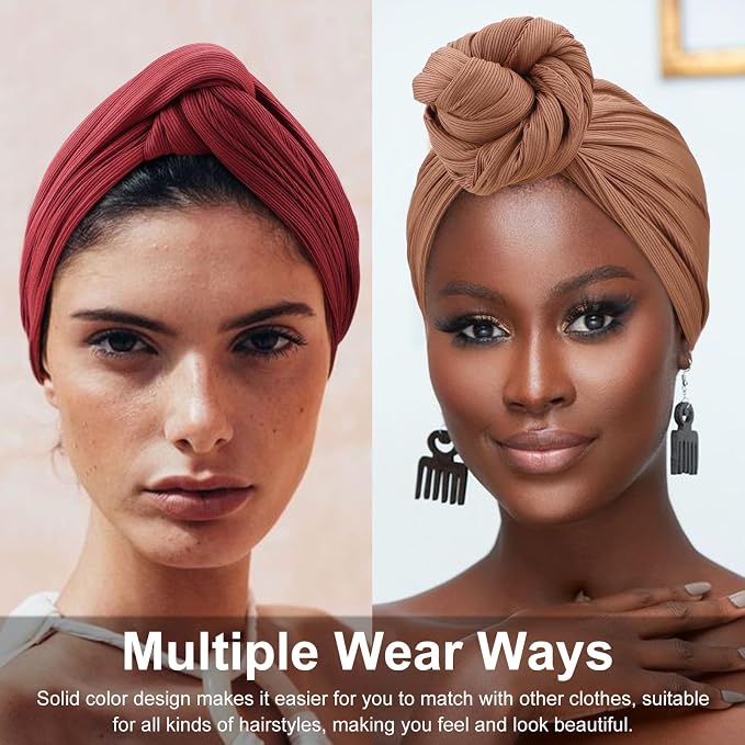 2 Pack Head Wrap: Coffee, Burgundy