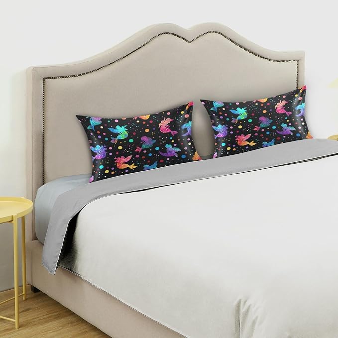 Mermaids Silhouettes and Colorful Polka Dots