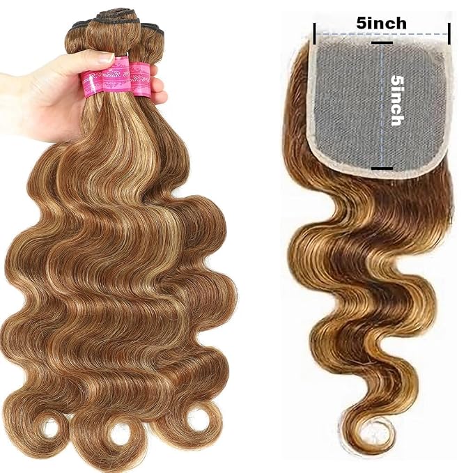 4/27 Body Wave Bundles with 5X5 Closure