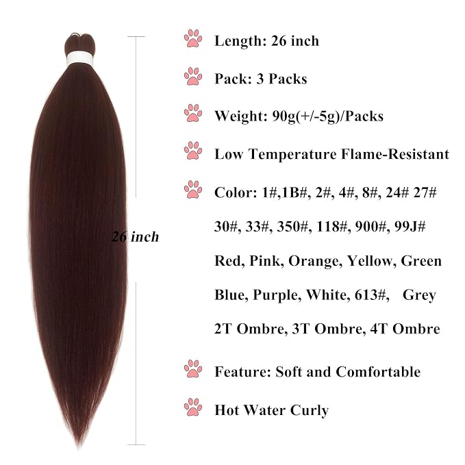Dark Brown Braiding Hair 3 Packs