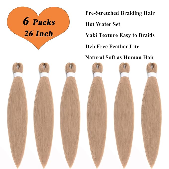 Ash Blonde Braiding Hair 6 Packs