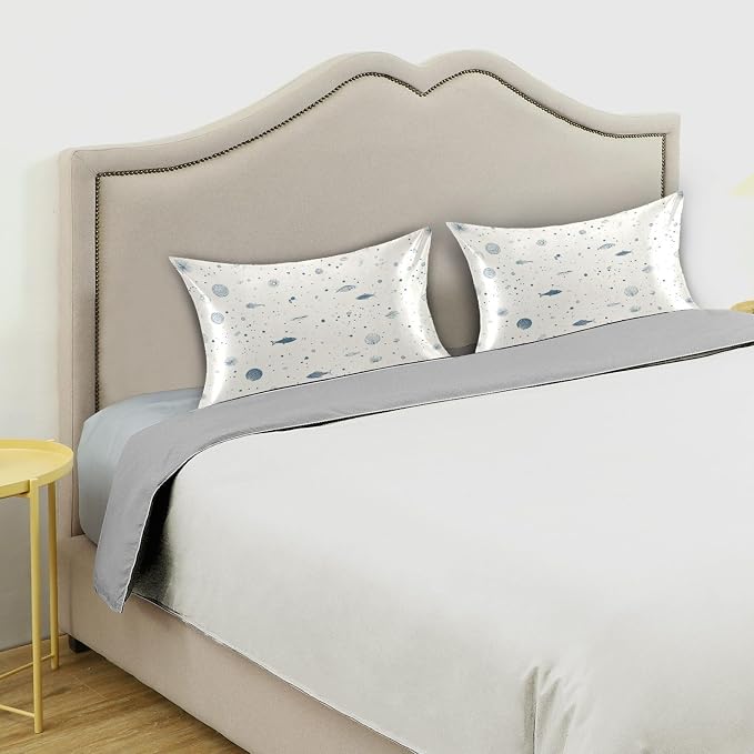 Light Beige Blue Fish Dots Ocean Minimalist