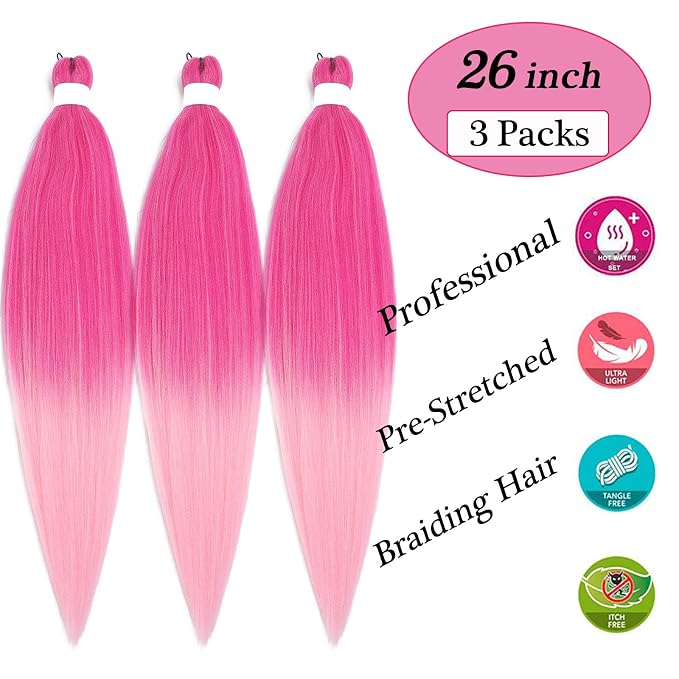 Mixed Pink Braiding Hair