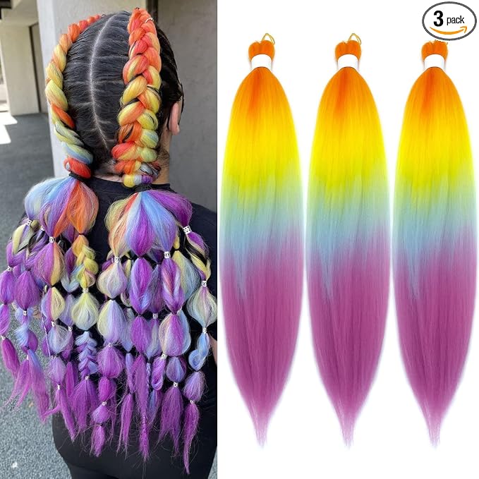 Rainbow Braiding Hair 3 Packs