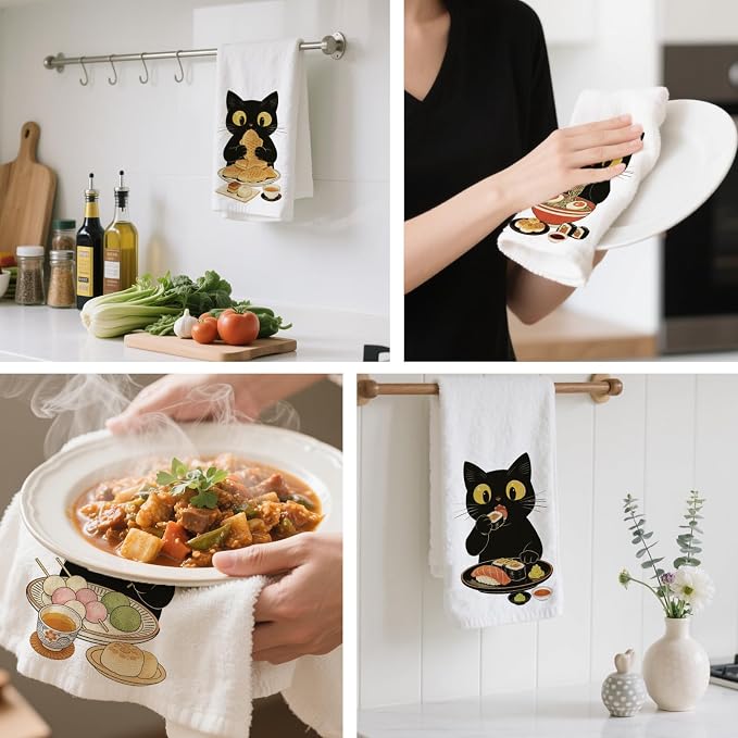 Japanese Style Black Cats and Ramen