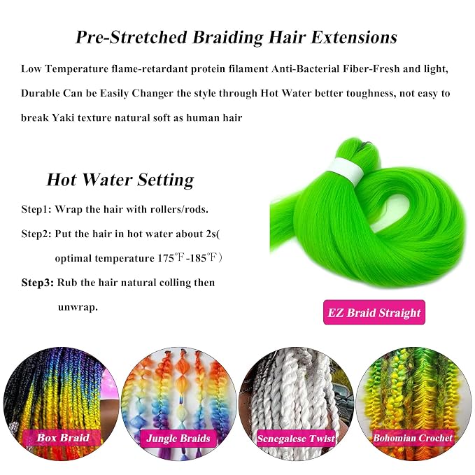 2 Green Braiding Hair 3 Packs