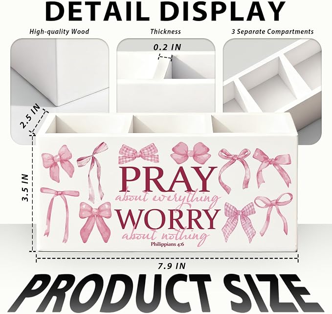 01-Pink Bow Christian Pen Holder(1)