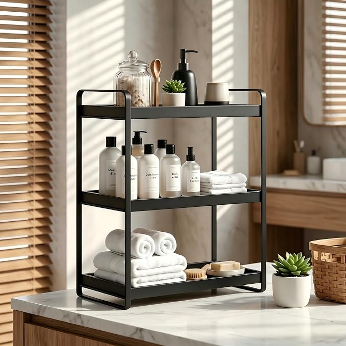 3-tier Black Wood Rack