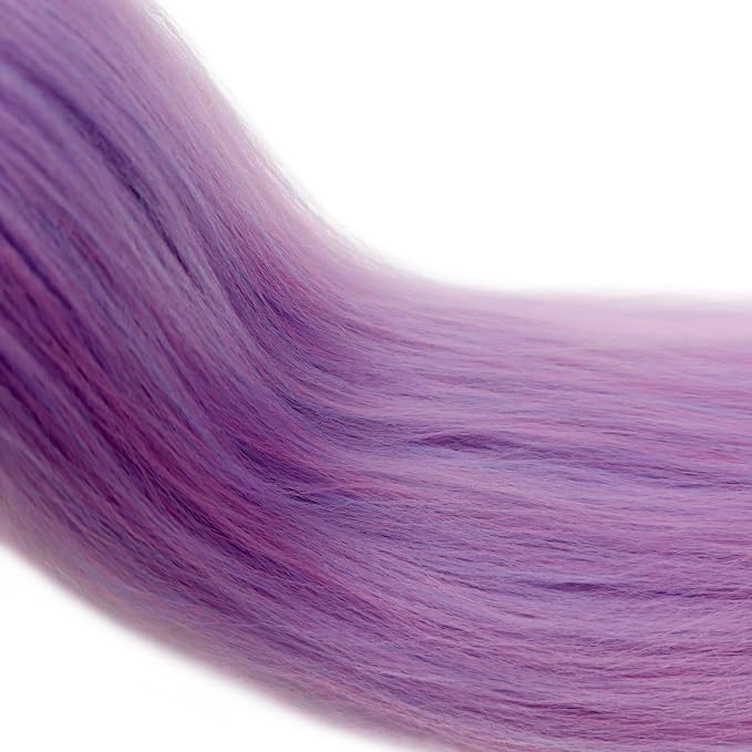 Mixed Lblue Pink Braiding Hair Pre Stretched