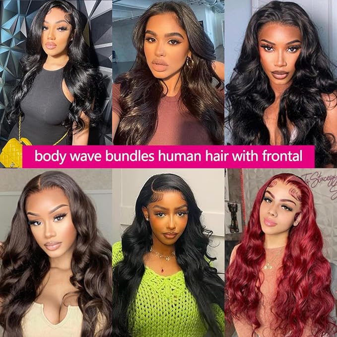 body wave bundles with 13x4 frontal