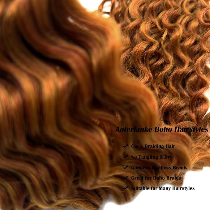 Mixed Amber Braiding Hair with Boho Curls
