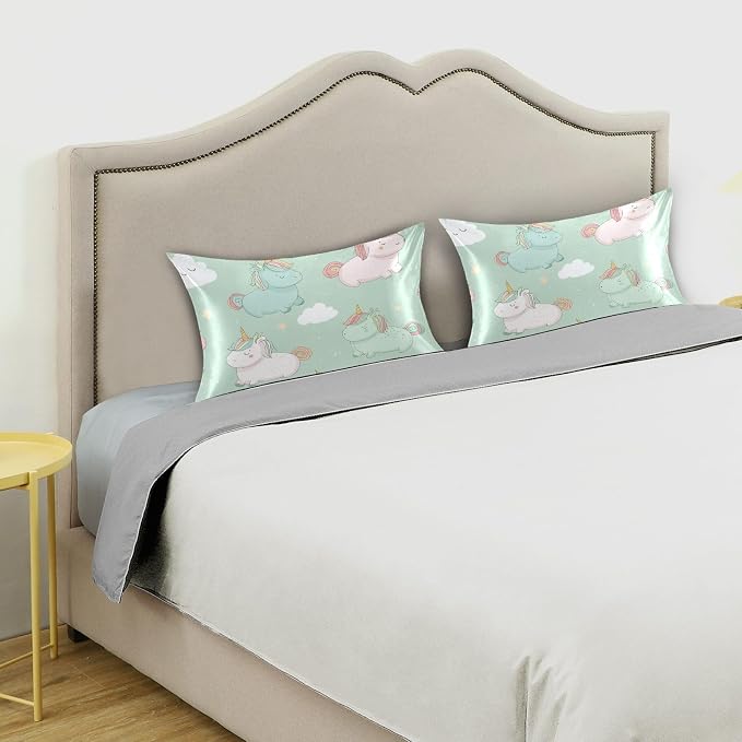 Cartoon Unicorn Pink Sage Green