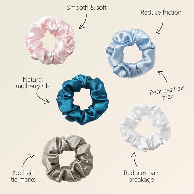 Light Blue, Turquoise, Pink, White, Taupe (5pcs)