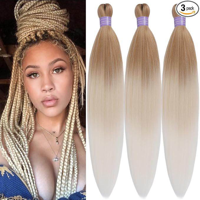 Brown Blonde Ombre Braiding Hair Pre Stretched