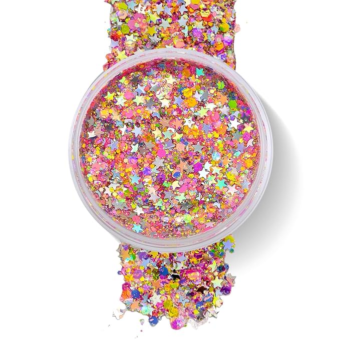 Neon Rainbow Glitter Gel