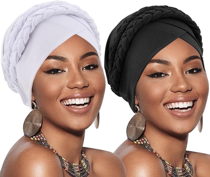 2 Pack Double Twisted Braid: White, Black