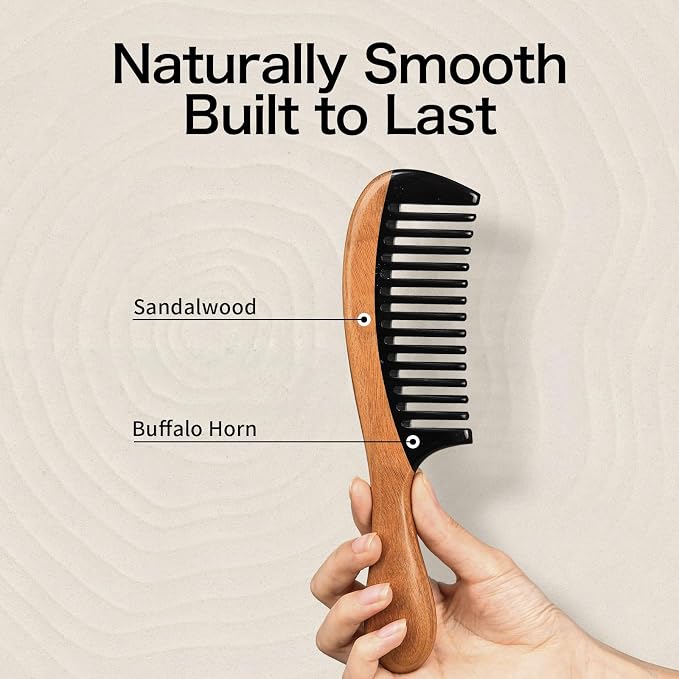 Brown Buffalo Horn Wide Tooth