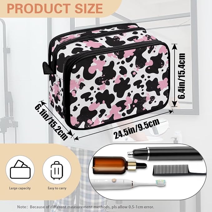 Pink Black Cow Print