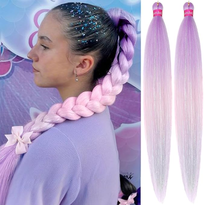 ombre purple pink lavender with tinsel