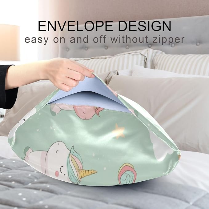 Cartoon Unicorn Pink Sage Green