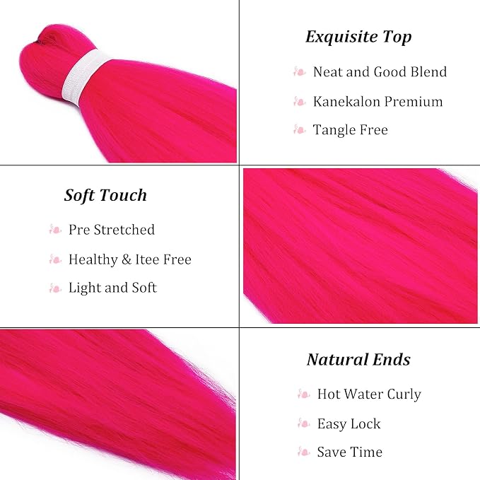 Hot Pink Braiding Hair