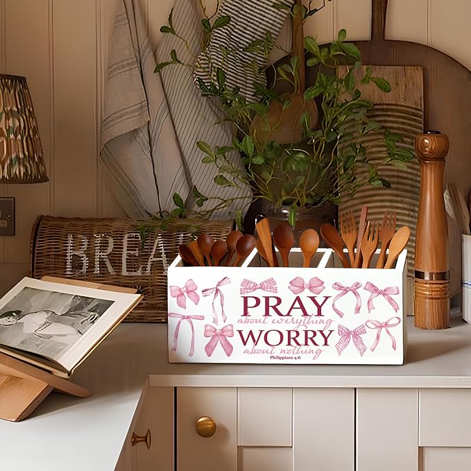 01-Pink Bow Christian Pen Holder(1)