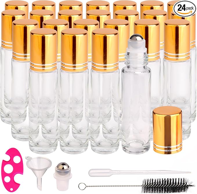 24 PACK Clear Rolelr Bottles