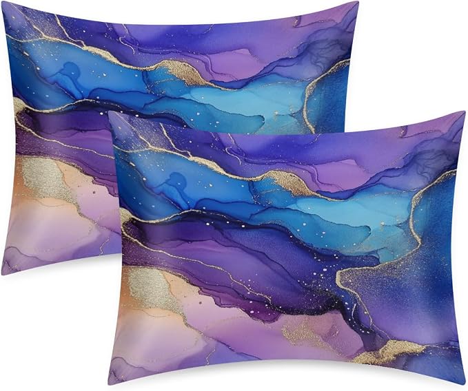 Gold Purple Marble Ink