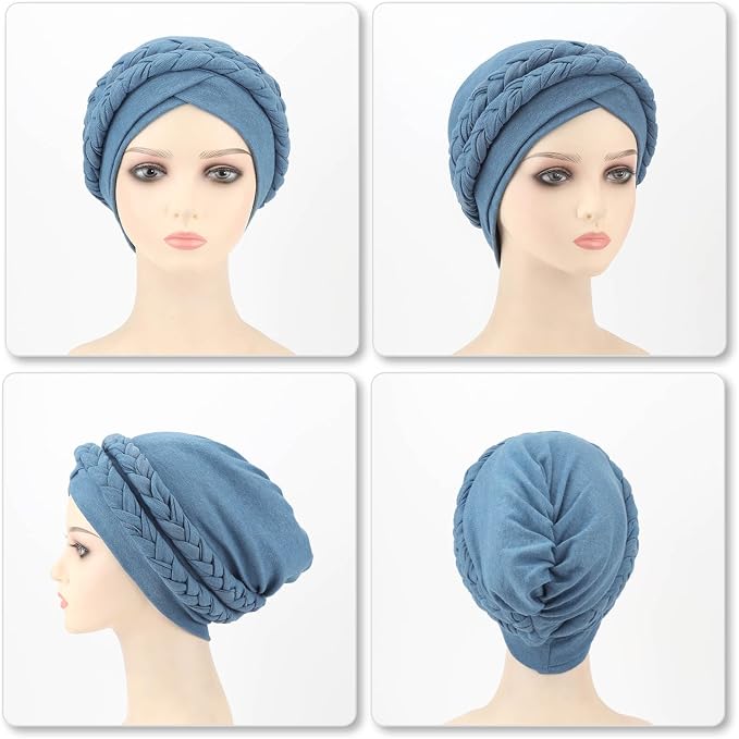 5 Pcs Double Twisted Braids: Black/Navy Blue/Dusty Pink/Apricot/Fuchsia
