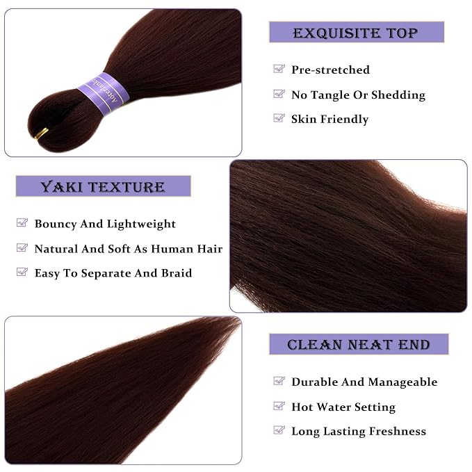 Color 33 Braiding Hair Pre Stretched