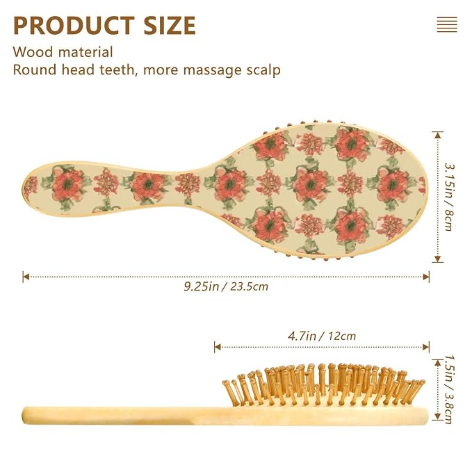 Beige Red Poppy Boho