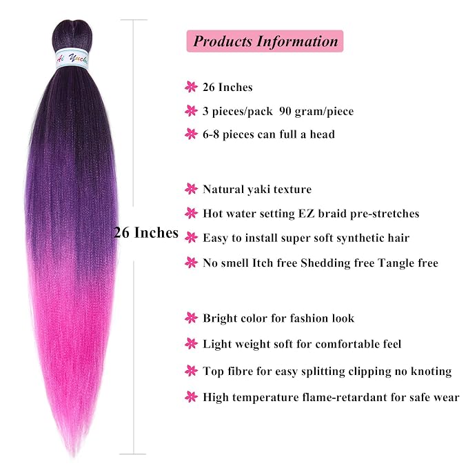 FR36 Purple Ombre Braiding Hair 3 Packs