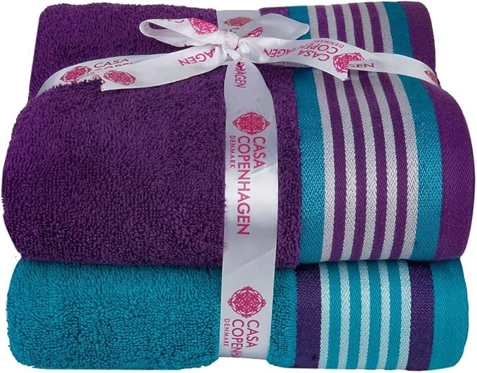 He & She 6pcs Towel Set Indigo-teal Green