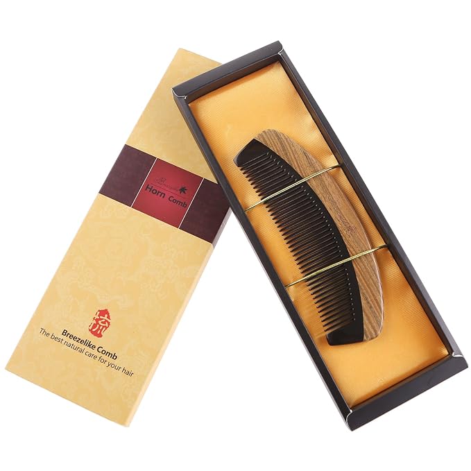 Black Buffalo Horn Fine Tooth