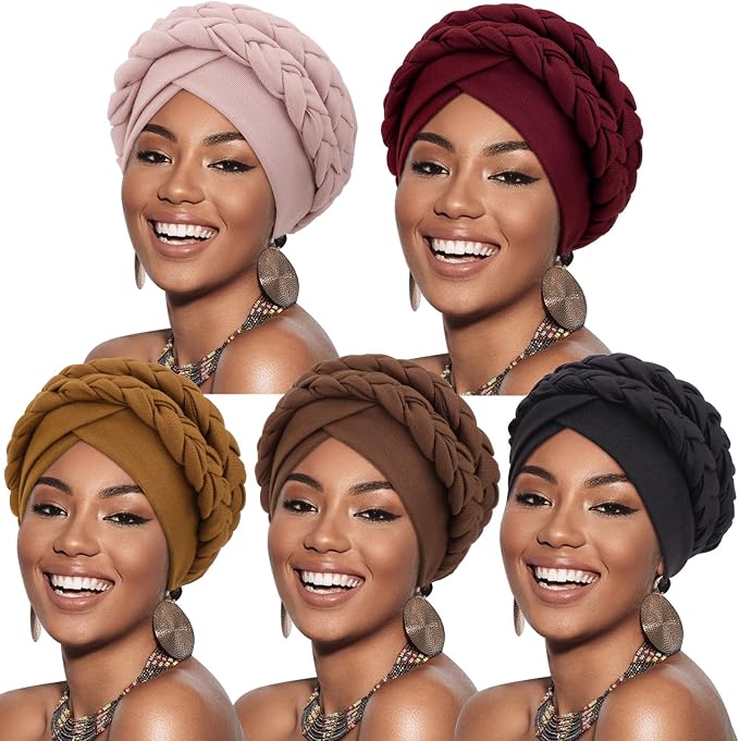 5 Pcs Double Twisted Braids: Burgundy/Black/Pale Pink/Coffee/Ginger
