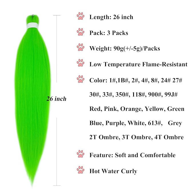2 Green Braiding Hair 3 Packs