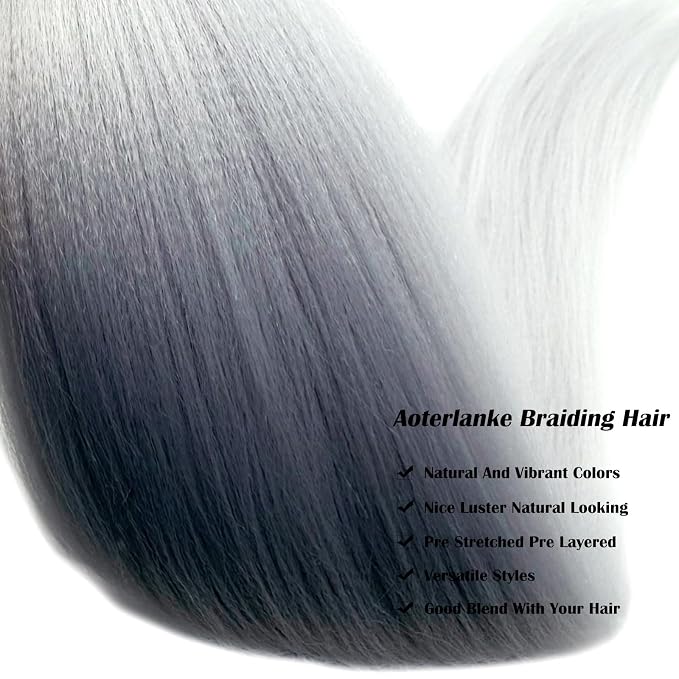 Silver Braiding Hair Pre Stretched
