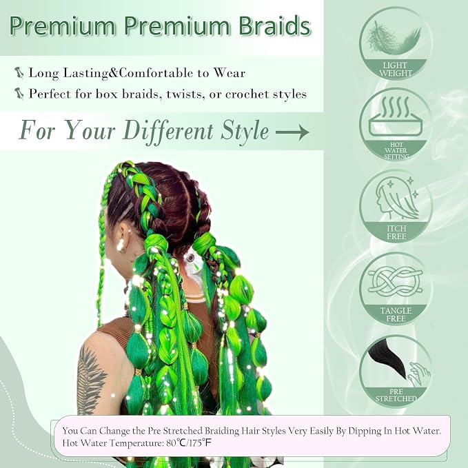 green tinsel+light green tinsel
