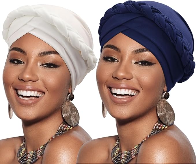 2 Pack Twisted Braid: White, Navy Blue