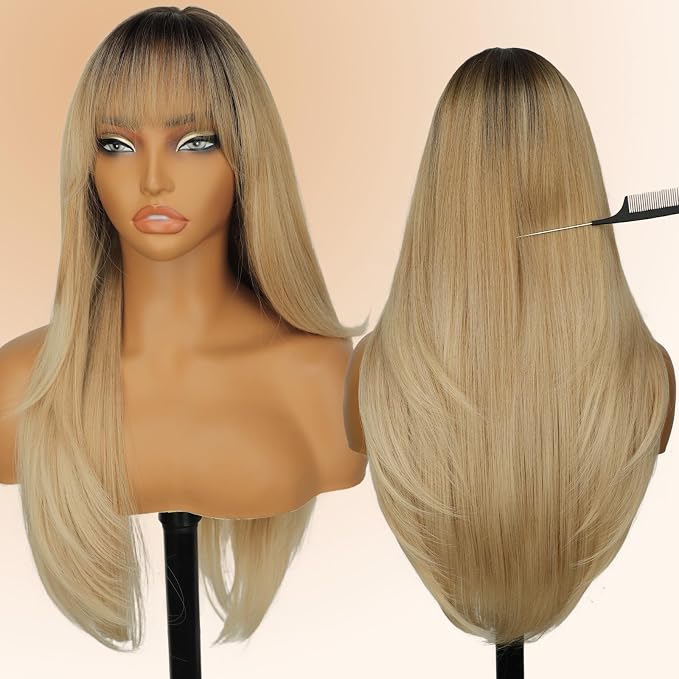 dark root honey blonde