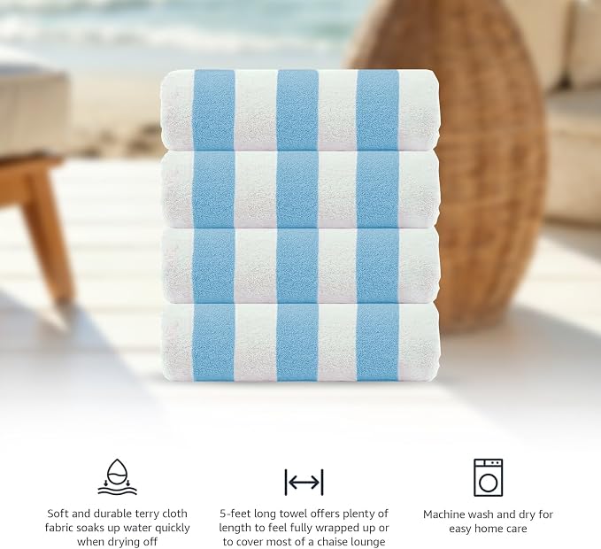 Cabana Beach Towel 4 Pieces, Sky