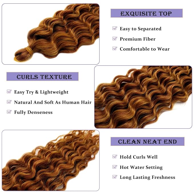 Mixed Amber Braiding Hair with Boho Curls