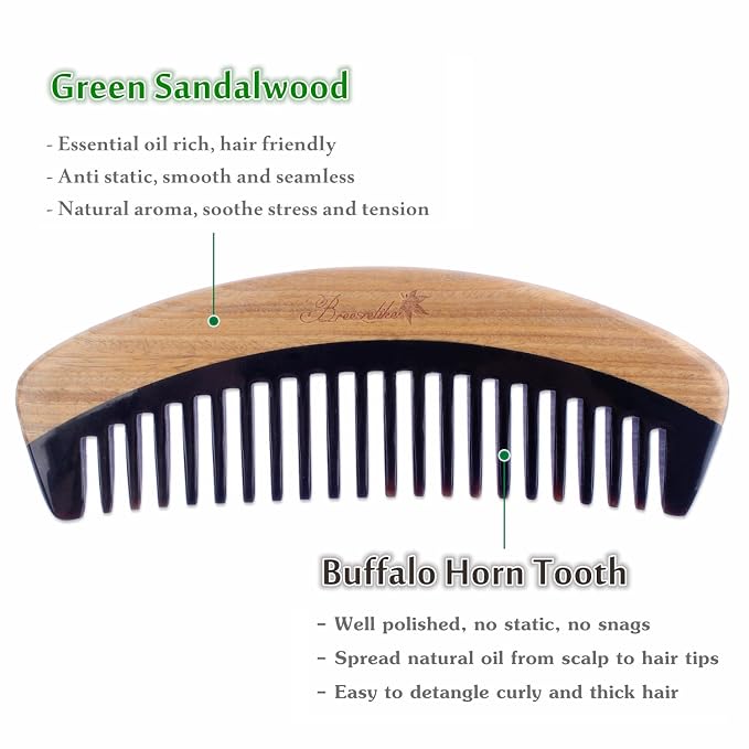 Black Buffalo Horn Wide Tooth